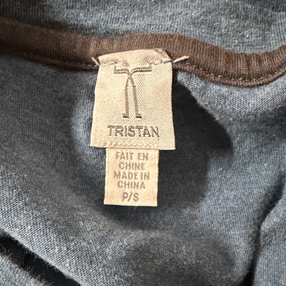 Tristan Navy Blue Long-Sleeve Graphic Tee with Stud Accents - Picture 6 of 7